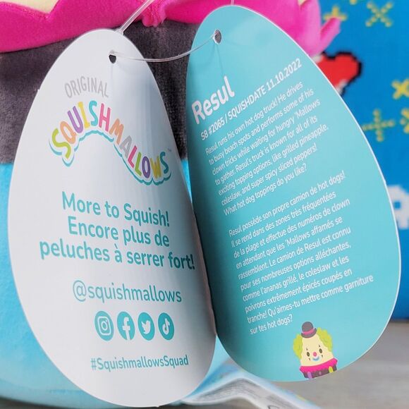 Squishmallow Resul the Clown 8" UltraSoft Stuffed Blacklight Squad Toy Plush NWT - Picture 6 of 6